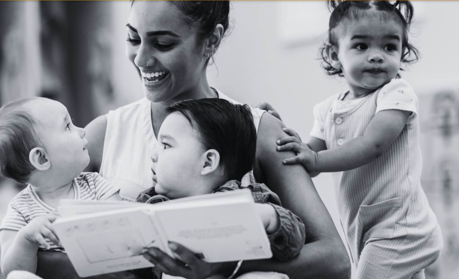 ECE provider reading with children