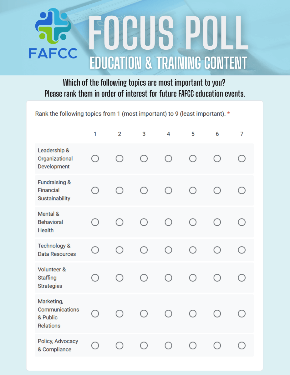 Focus Poll - Eduction and Training 