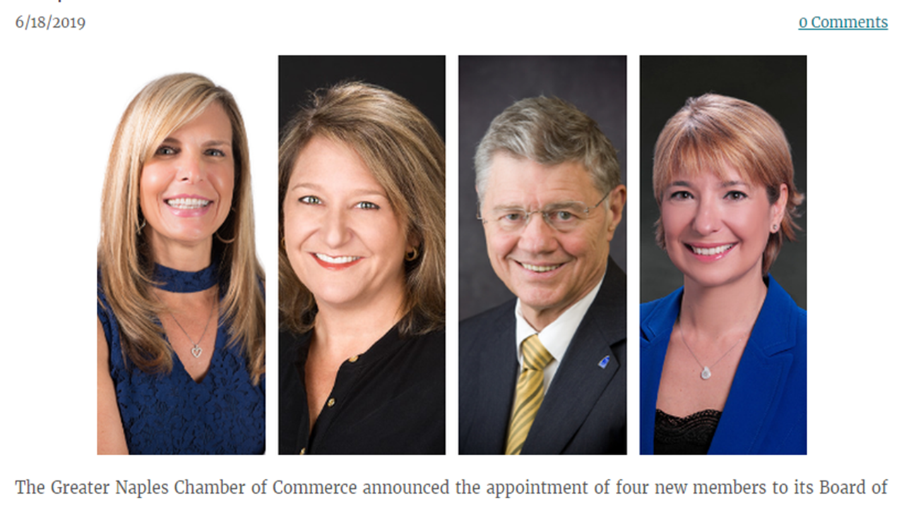 Naples Chamber Board Members added 2019