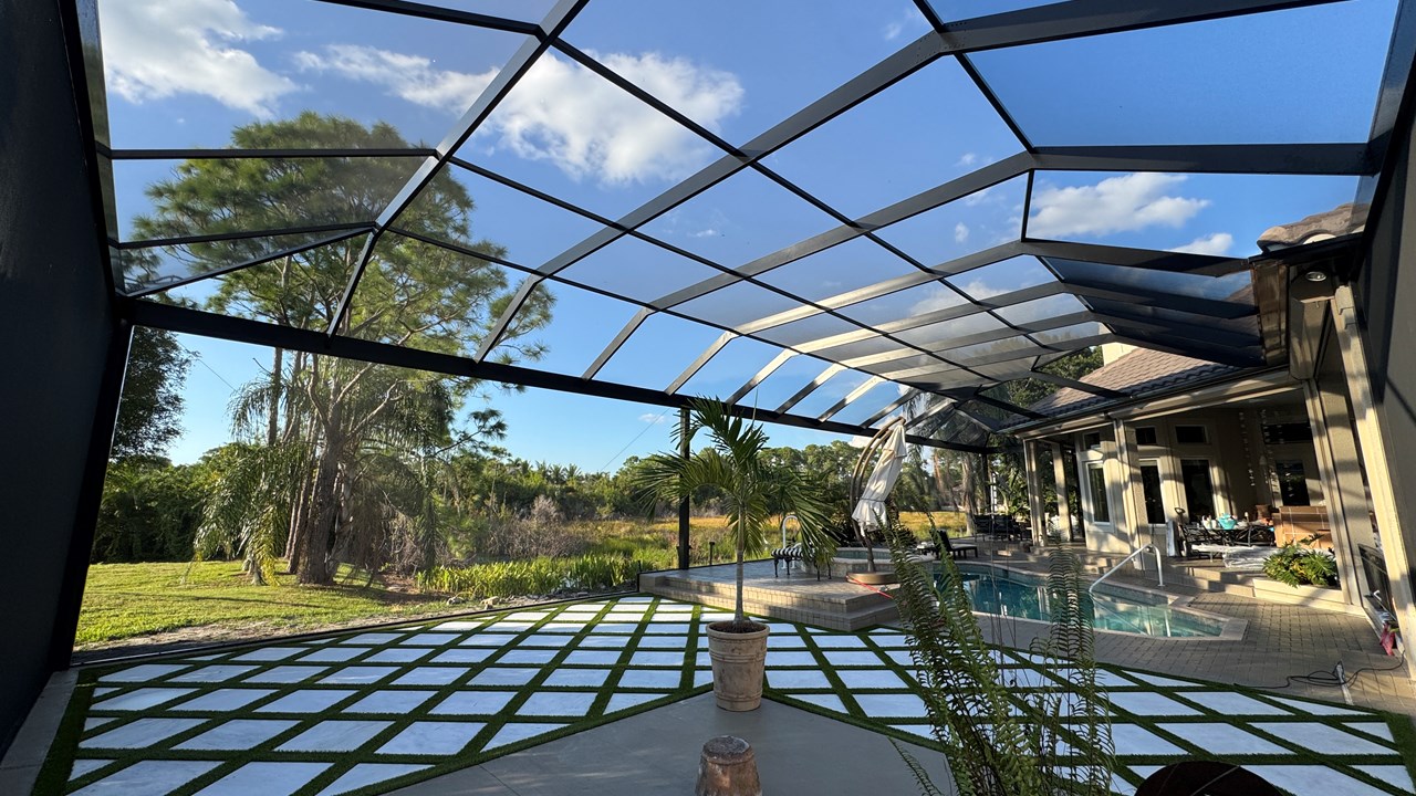 Custom Pool Screen Enclosure with Picture Window – Naples, FL