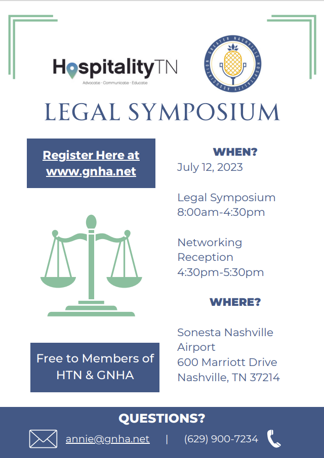 Legal Symposium hosted by Hospitality TN and GNHA