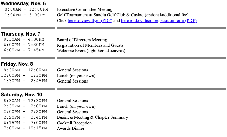 2013 Annual Schedule