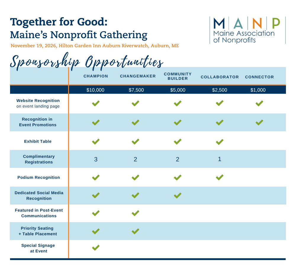 Together for Good 2026 Sponsorship Opportunities