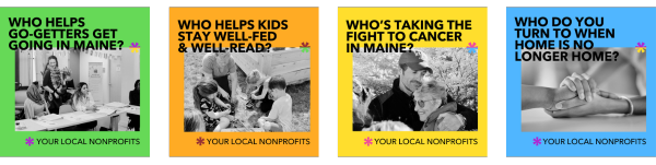 4 campaign graphics from participating nonprofits