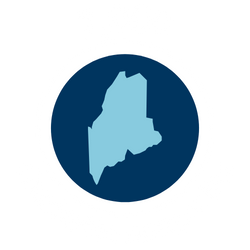 icon of Maine and text - 7000 charitable nonprofits