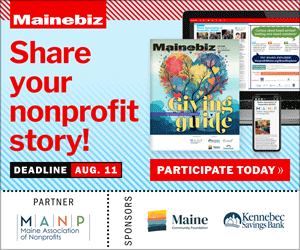 Graphic of Mainebiz covers reading Share Your Story