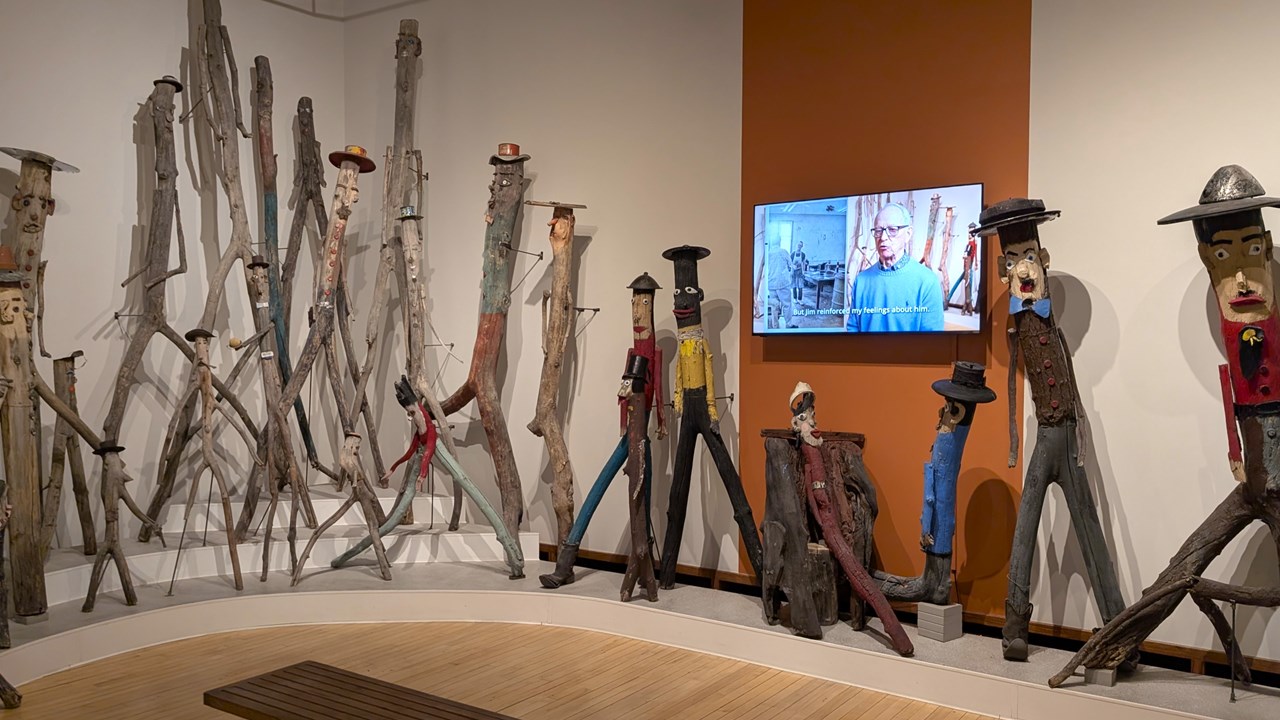 The Square is home to Lee Steen's Tree People, on permanent display