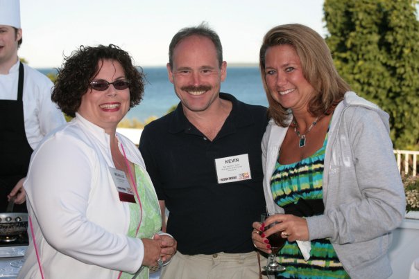 People smiling at conference 