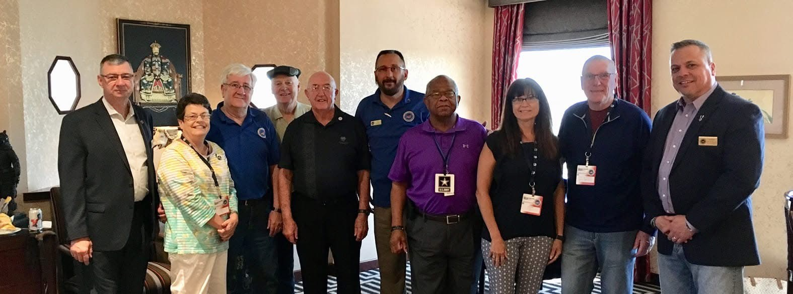 Left to Right: Ed Z Ohio 2016-2018, Anne Knowles North Carolina 2005-2007, Doug LeValley Ohio 2003-2004, Michael Murphy California 2002-2003, Jack Stewart (Inaugural) California 1990-1992, Jim Golgart Minnesota 2014-2016, Jim Young Wisconsin 2010-2012, Darlene McMartin Iowa 2007-2008, Tom Splitgerber California 2012-2014, Herm Breuer Ohio 2018-2021