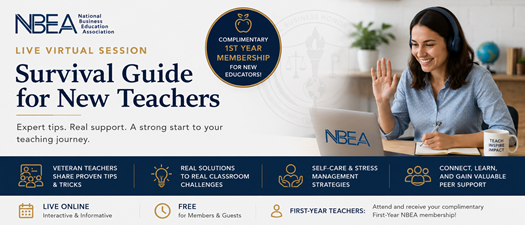 Survival Guide for New Teachers (w/ Complimentary 1st Year Membership for New Educators)  - 02/2027