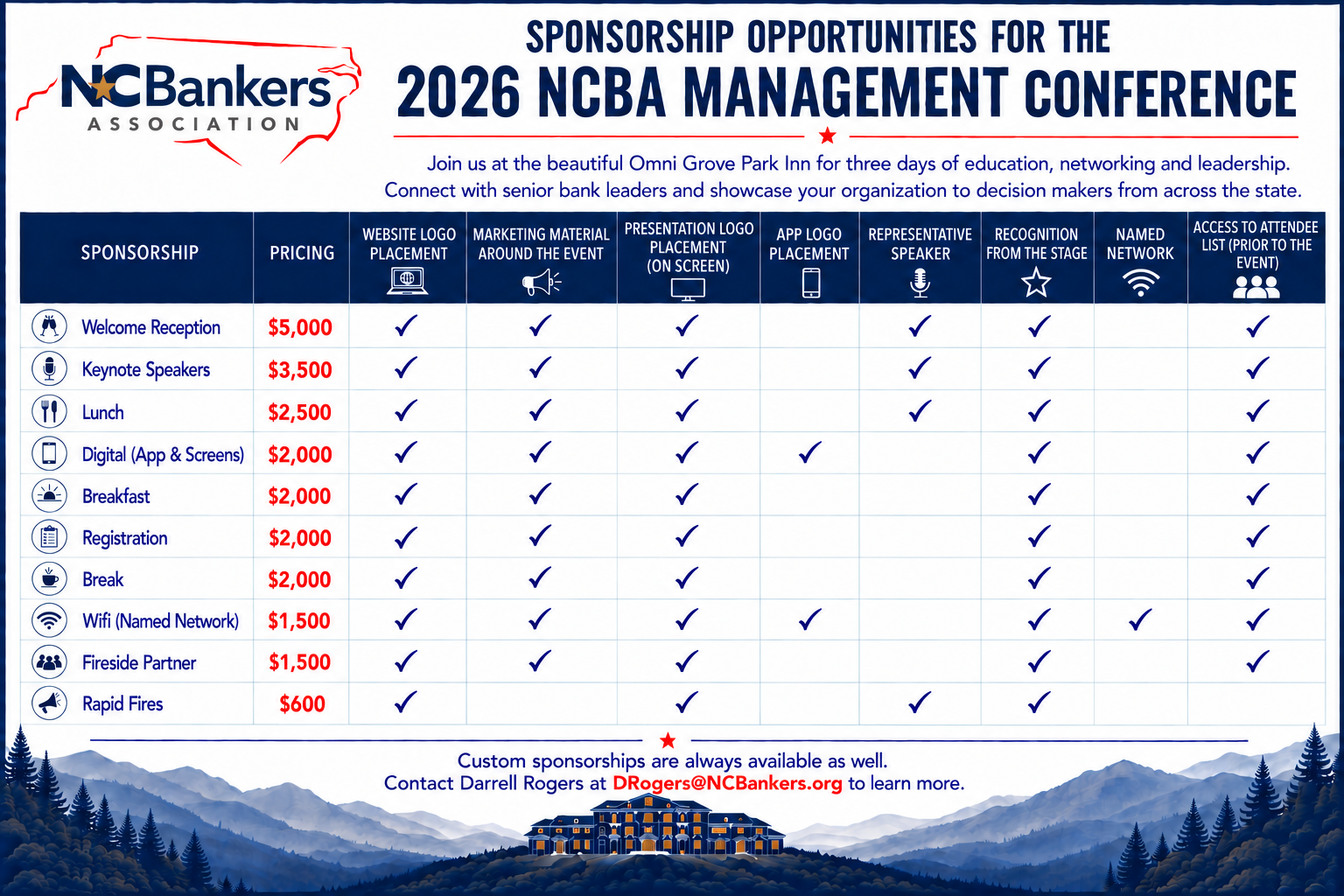 2026 NC Management Conference sponsorship opportunities