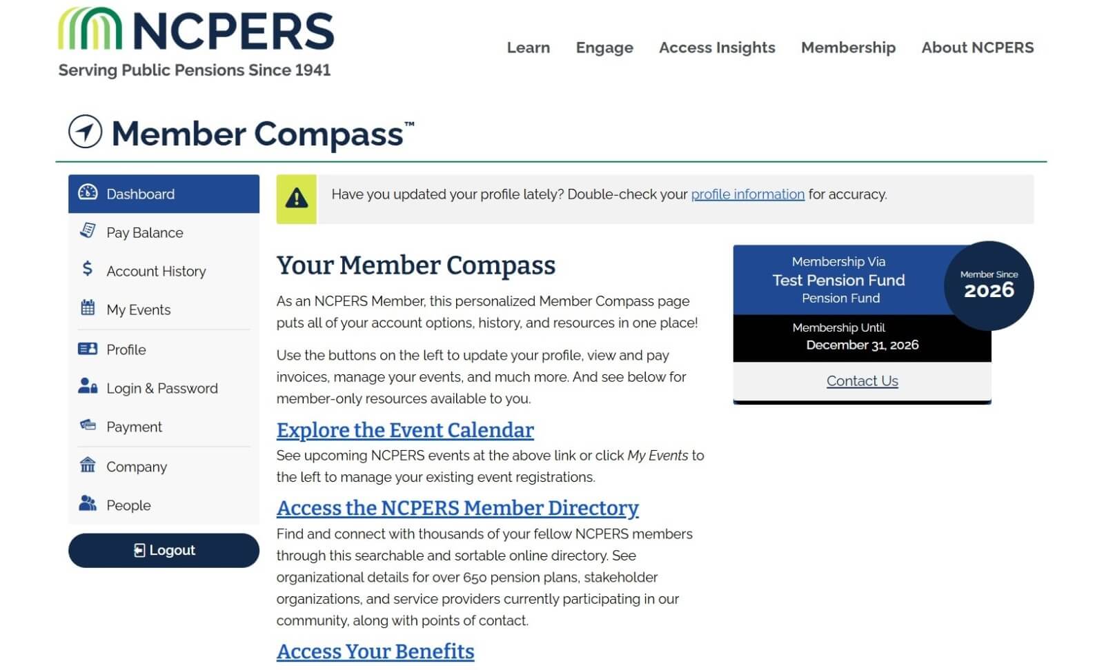 Member Compass Screenshot