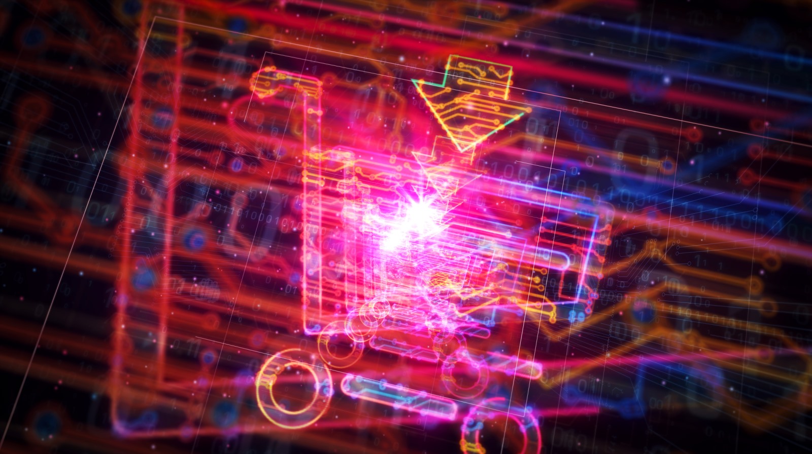 Glowing artificial intelligence interface representing AI vendor selection