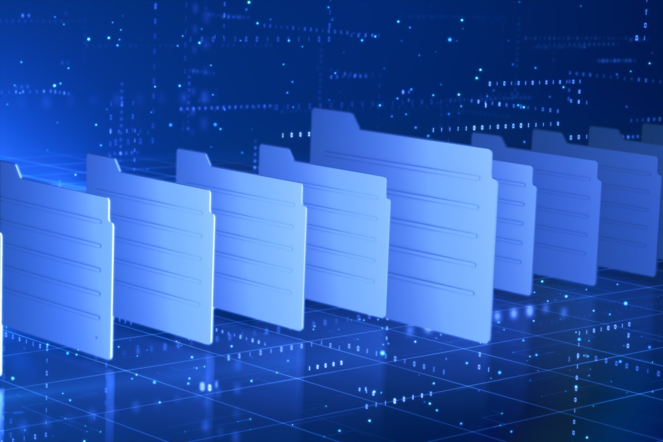 Digital folders representing retirement and pension administration technology