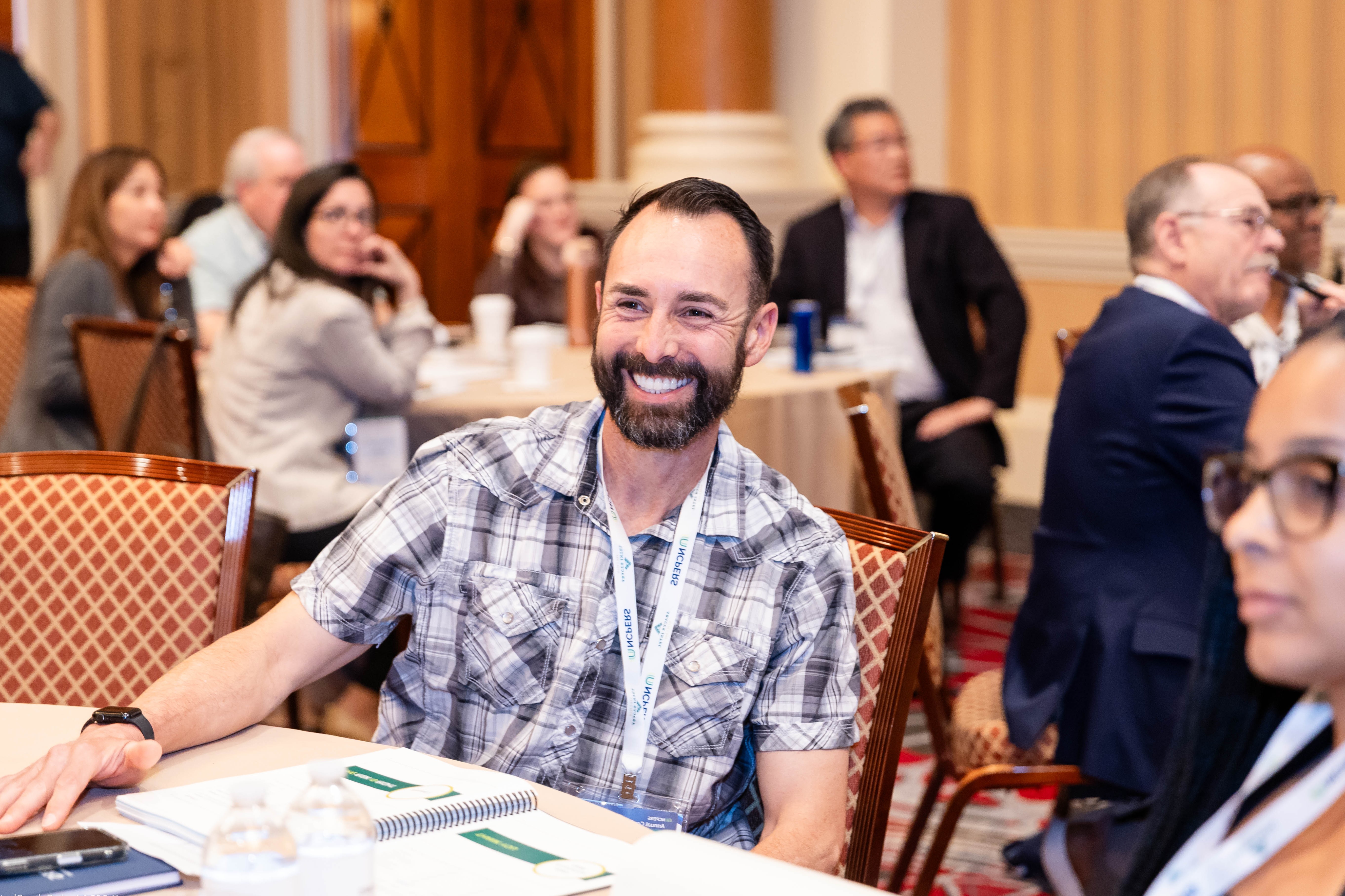 An attendee laughs at NCPERS Trustee Essentials Training, Las Vegas 2026