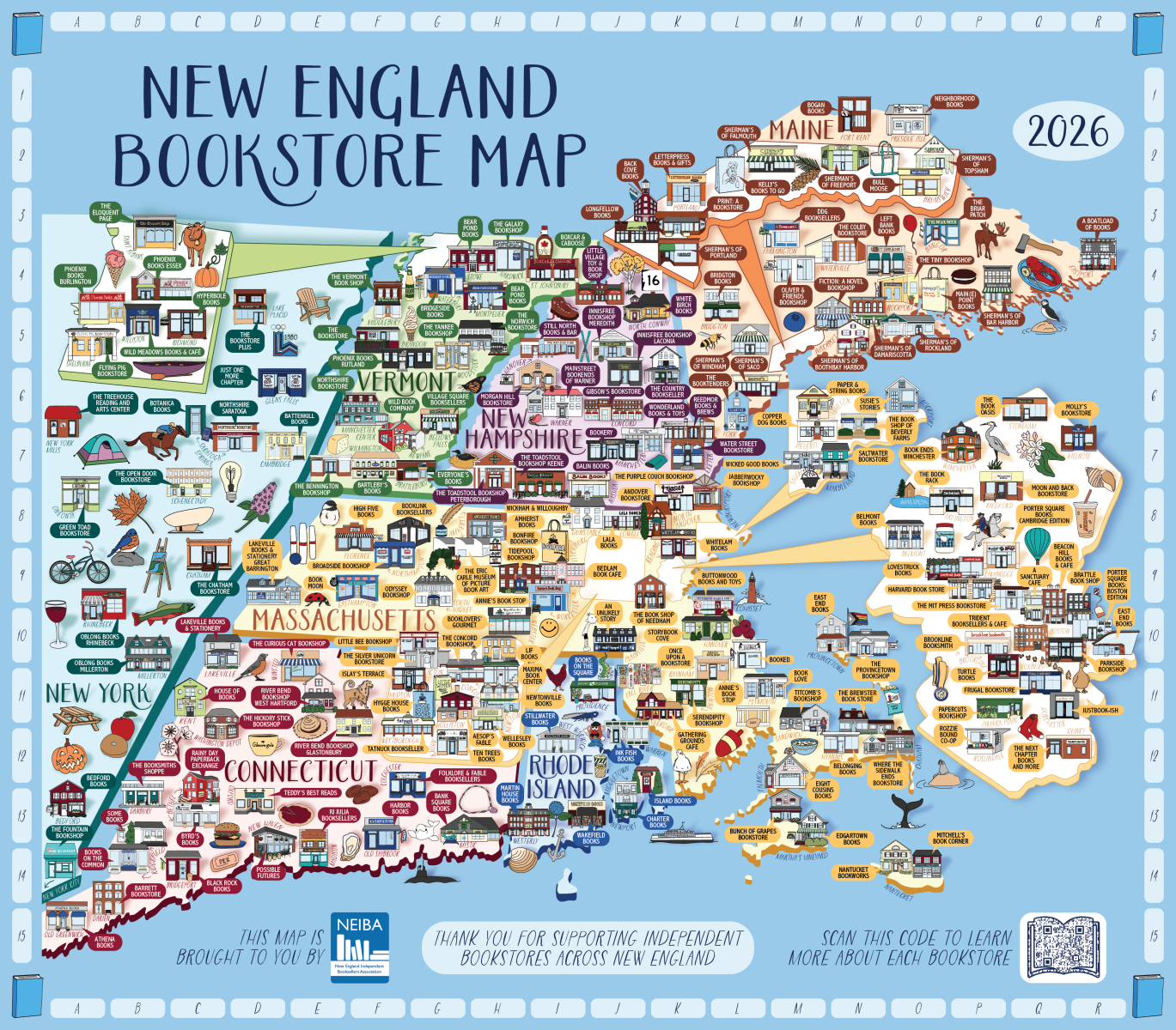 New England Bookstore Map