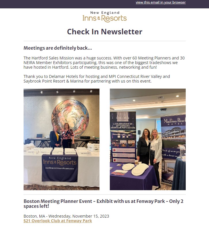 Check In Newsletter screenshot