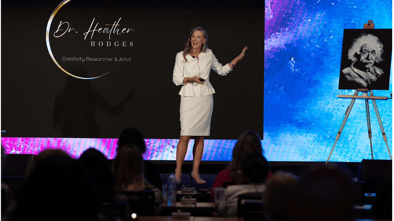 Heather Hodges- Unleash Your Creative Genius Keynote & Speed Painting Einstein