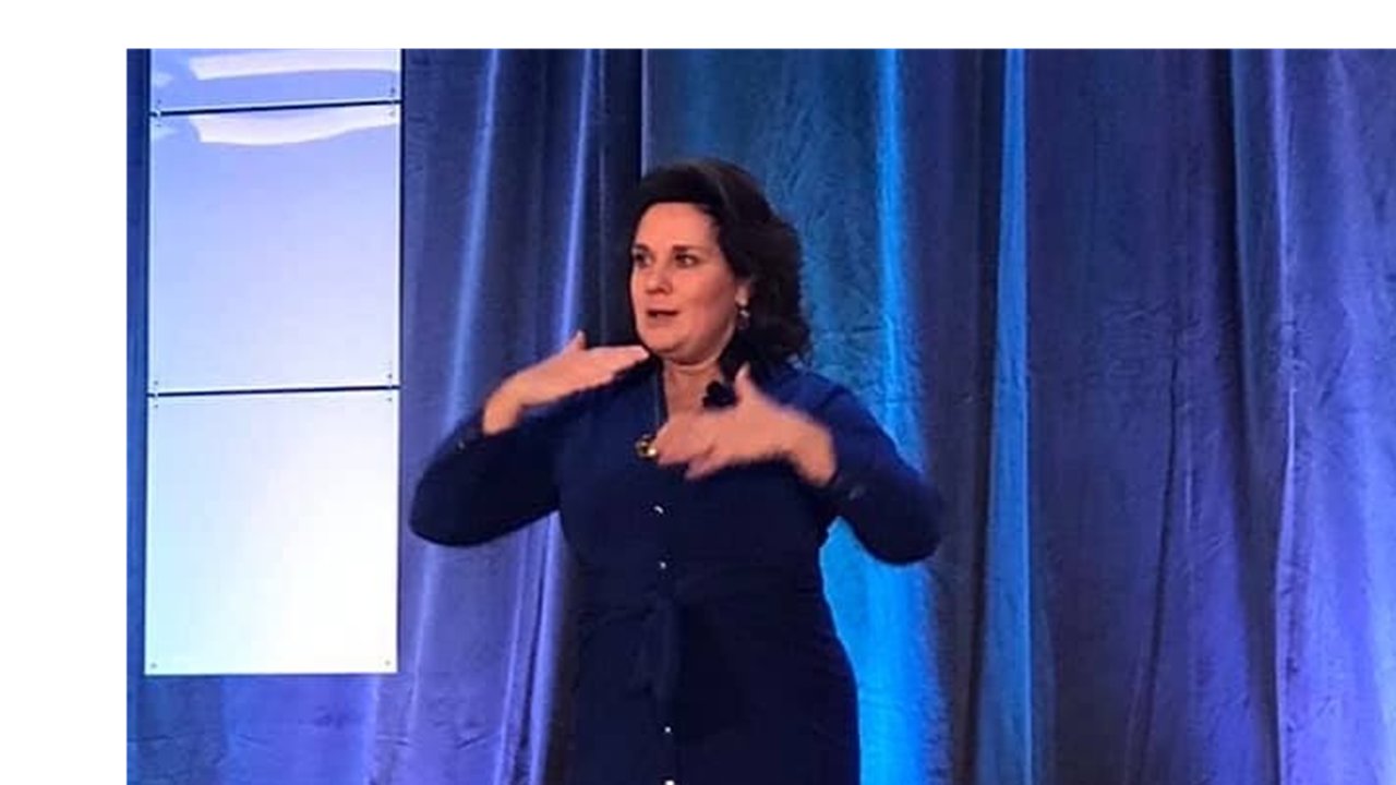 Blue the color of Trust and connection...Speaking with not at my audiences