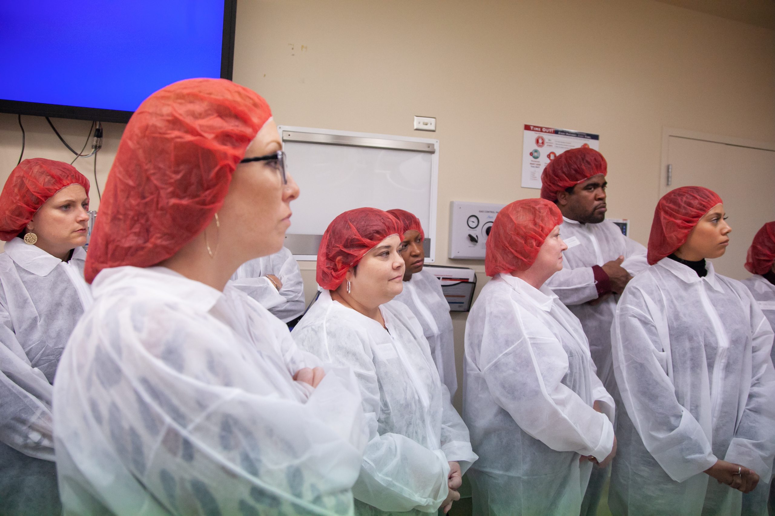 Group wearing protective gear for Healthcare Day