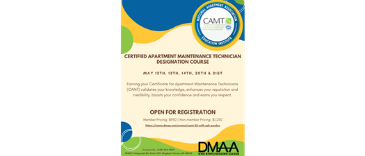 DMAA | Certified Apartment Maintenance Technician (CAMT) Designation
