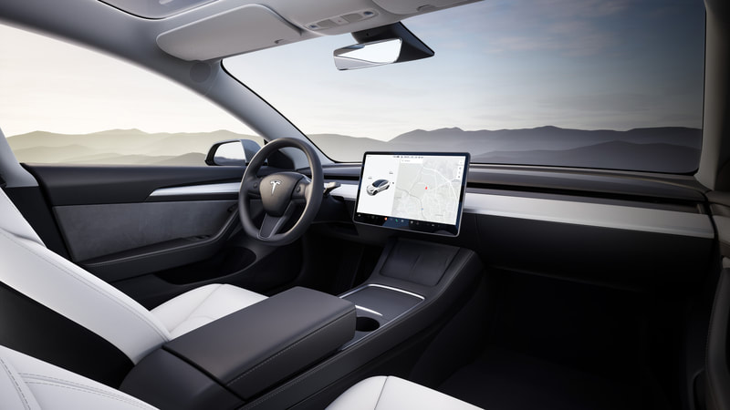 Interior of Tesla car