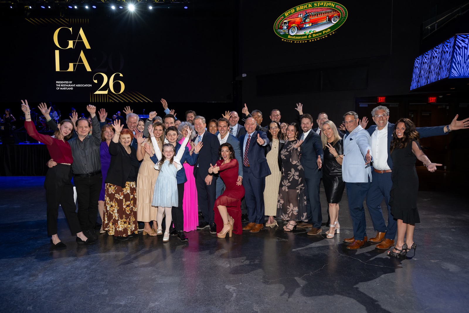 People pose for a group photo