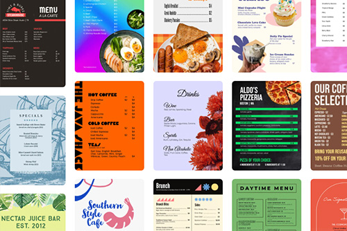 Various food posters