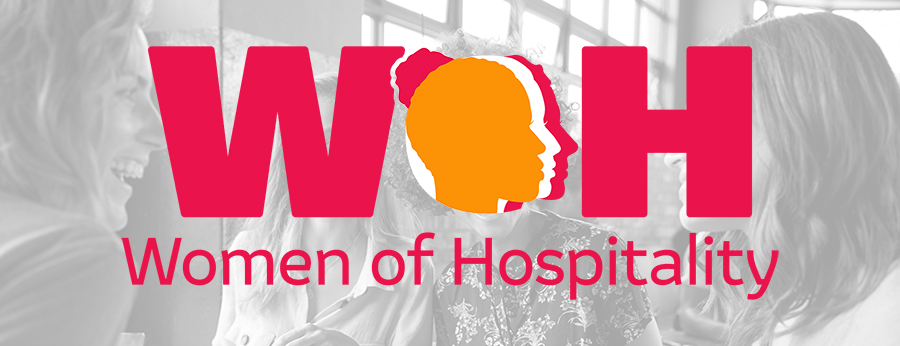 WOH logo in front of image of women eating
