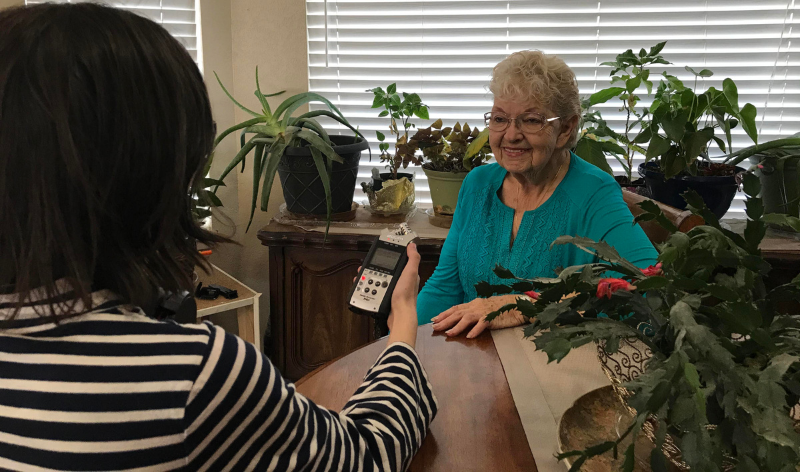 woman interviewing older woman