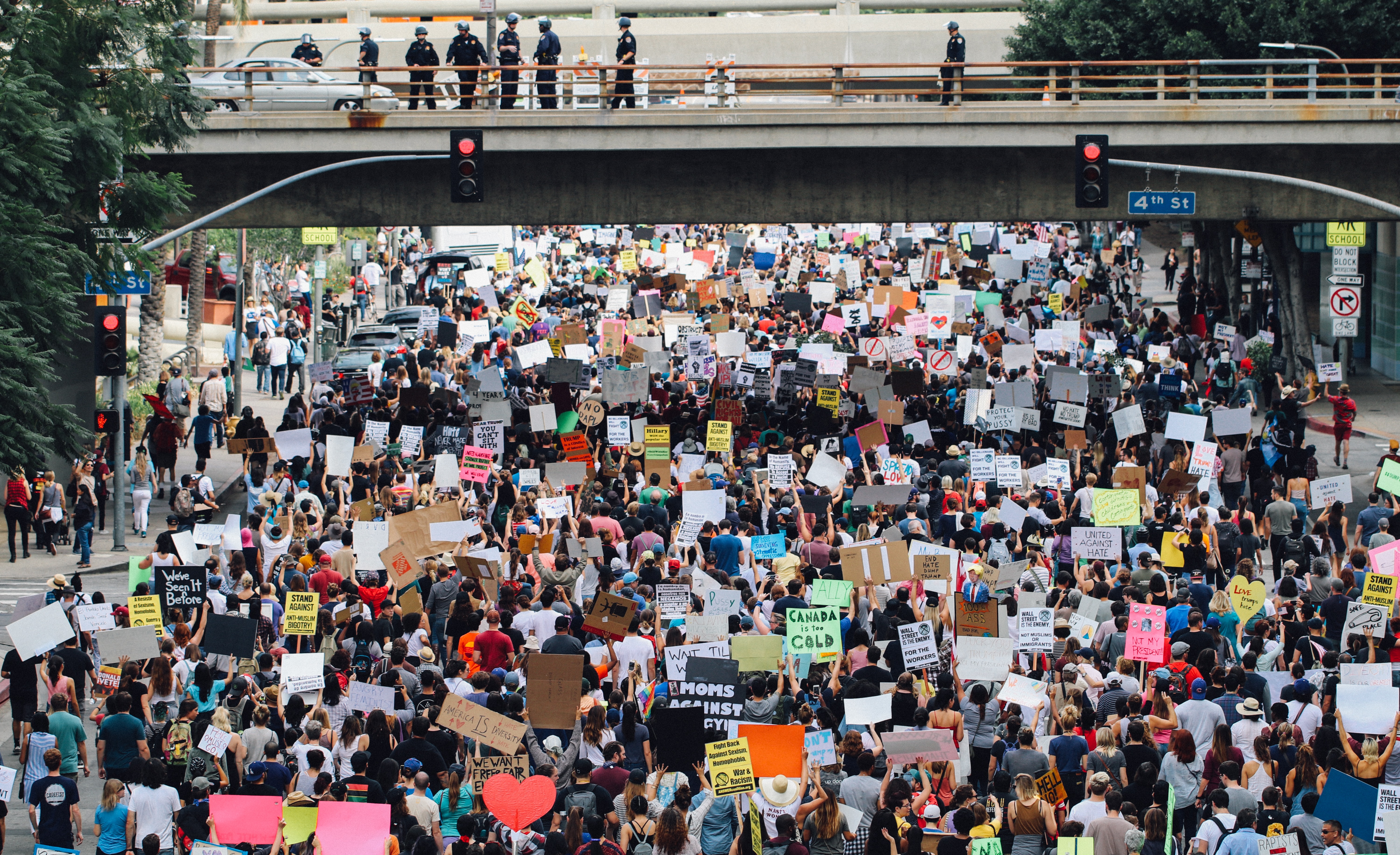 protest in city streets