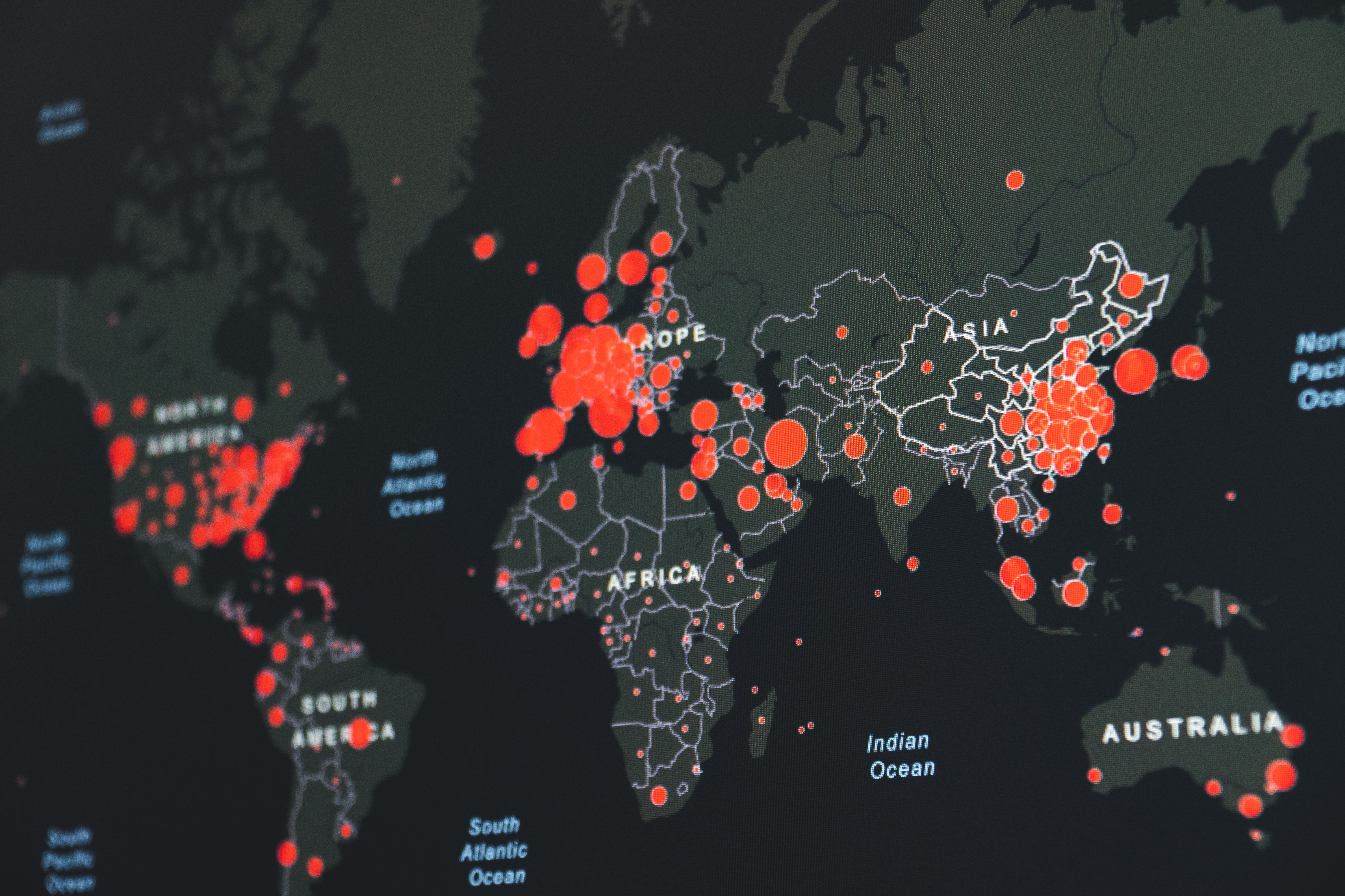 map with dots as data