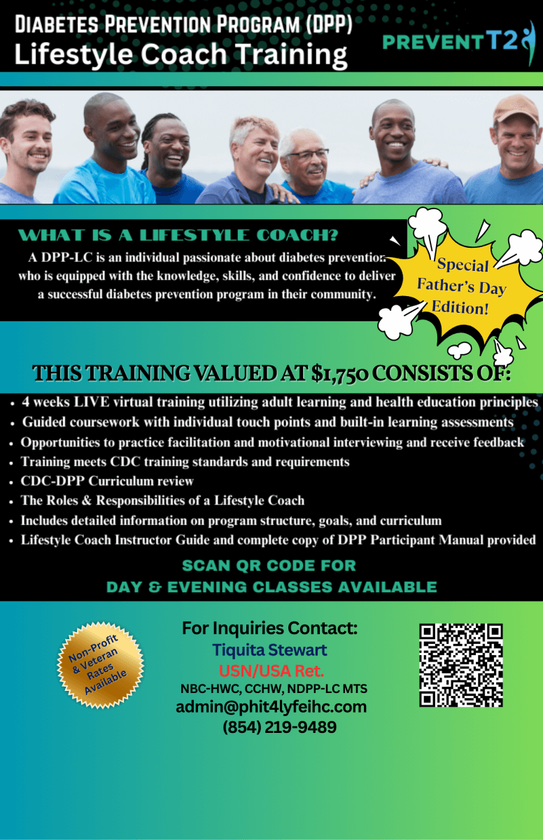 Diabetes Prevention Lifestyle Coach Training- Father's Day Edition!