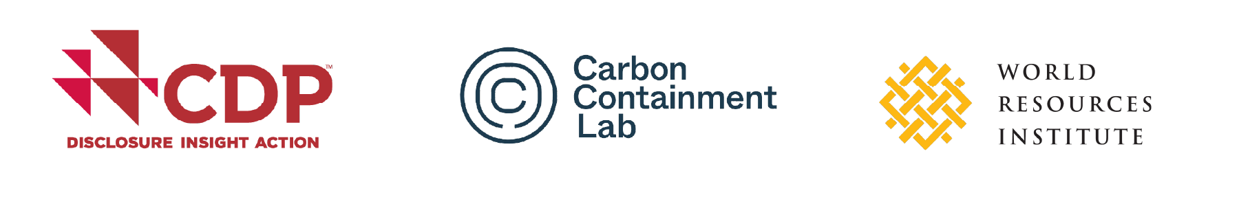 CDP, Carbon Containment Lab, and World Resources Institute logos