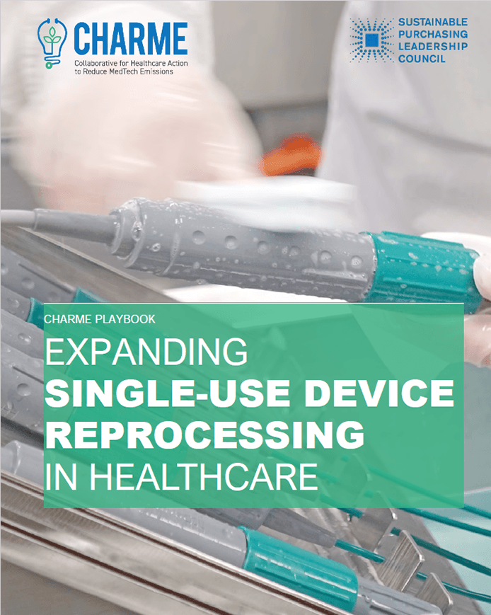 Cover image of CHARME Playbook  Expanding Single Use Device Reprocessing in Healthcare