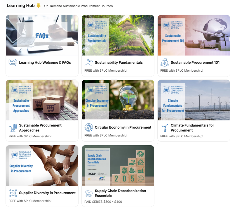 screenshot of the SPLC Learning Hub