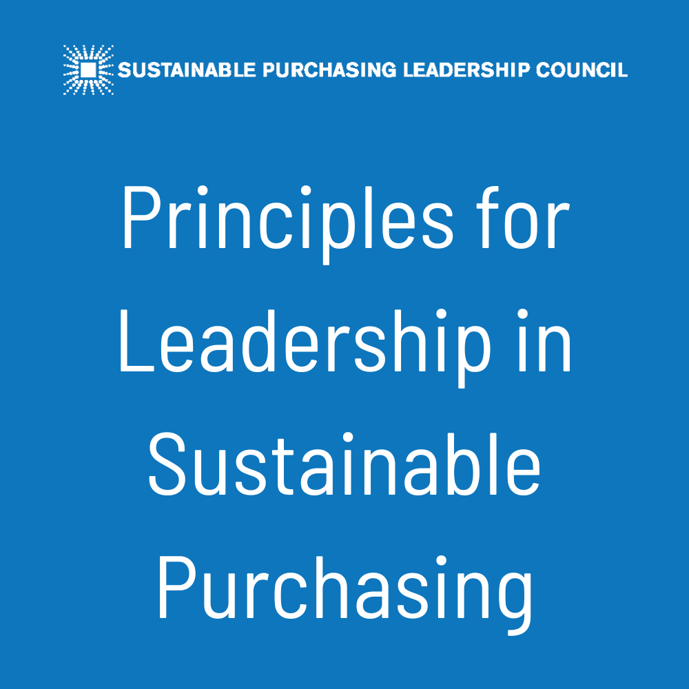 Principles for Leadership in Sustainable Purchasing