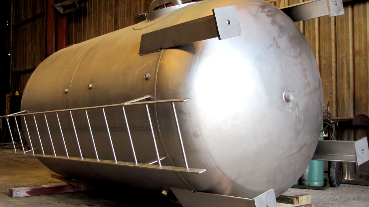 A specialty steel tank manufactured by Eaton Sales & Service.