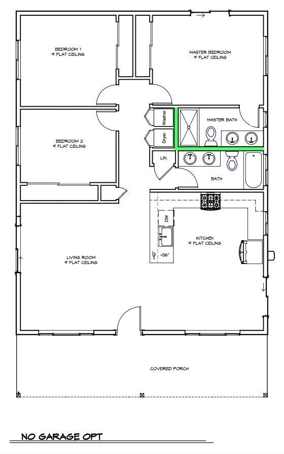 The Willow &ndash; No Garage floor plan