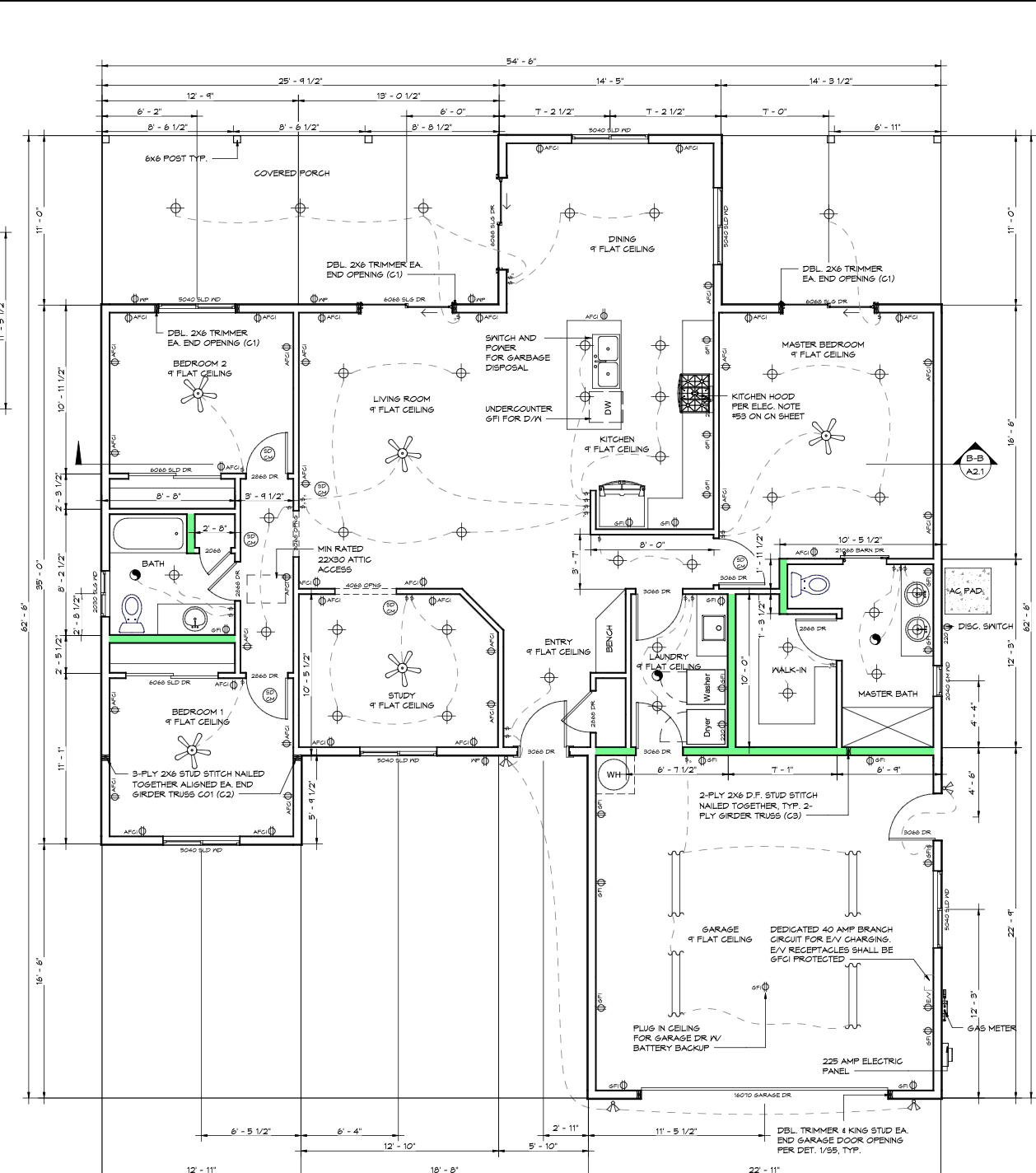 Madrone &ndash; Gable Roof floor plan